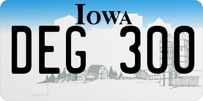 IA license plate DEG300