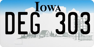 IA license plate DEG303