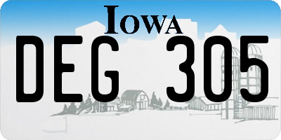 IA license plate DEG305