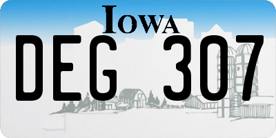 IA license plate DEG307