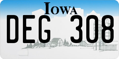 IA license plate DEG308