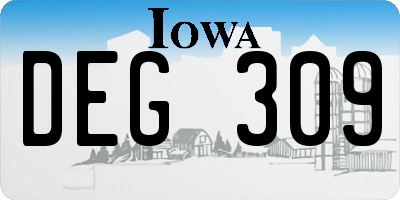 IA license plate DEG309