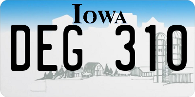 IA license plate DEG310