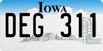 IA license plate DEG311