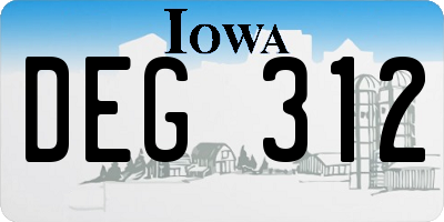 IA license plate DEG312