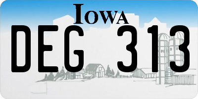 IA license plate DEG313