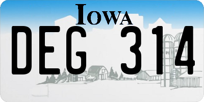 IA license plate DEG314