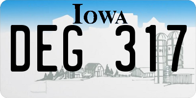 IA license plate DEG317