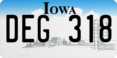 IA license plate DEG318