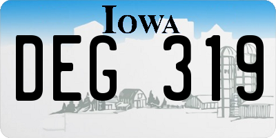 IA license plate DEG319
