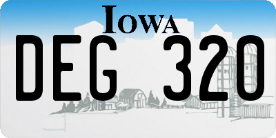 IA license plate DEG320