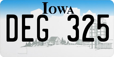 IA license plate DEG325
