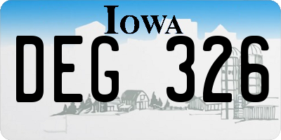 IA license plate DEG326
