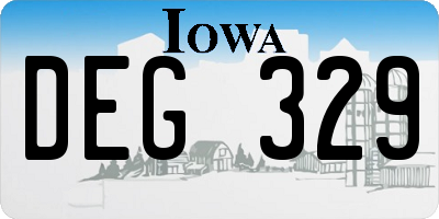 IA license plate DEG329