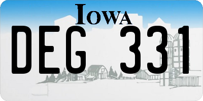IA license plate DEG331