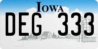 IA license plate DEG333