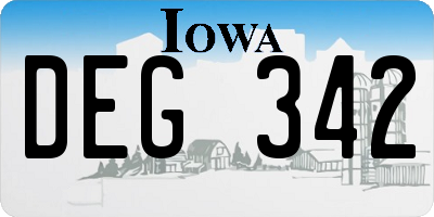 IA license plate DEG342