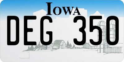 IA license plate DEG350