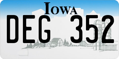 IA license plate DEG352