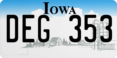 IA license plate DEG353