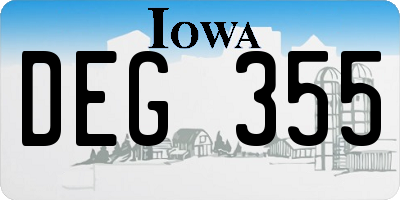 IA license plate DEG355