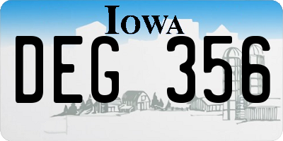 IA license plate DEG356