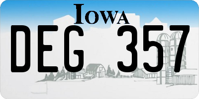 IA license plate DEG357