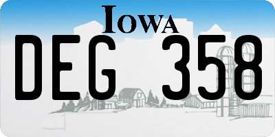 IA license plate DEG358