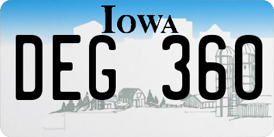 IA license plate DEG360