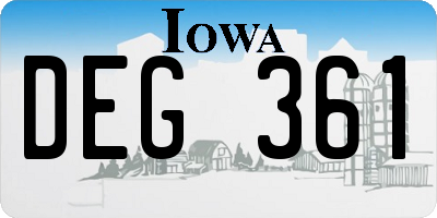 IA license plate DEG361
