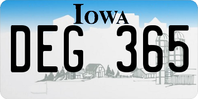 IA license plate DEG365