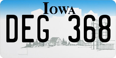IA license plate DEG368