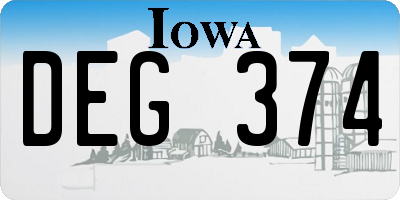 IA license plate DEG374