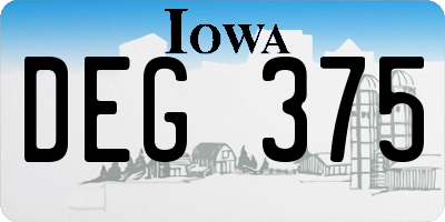 IA license plate DEG375