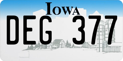 IA license plate DEG377