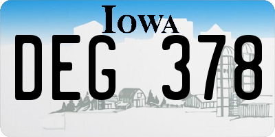 IA license plate DEG378