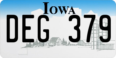 IA license plate DEG379
