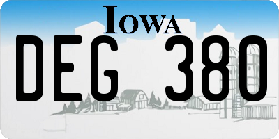 IA license plate DEG380