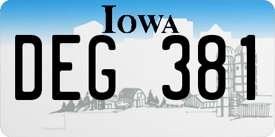 IA license plate DEG381