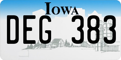 IA license plate DEG383