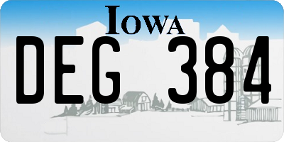 IA license plate DEG384