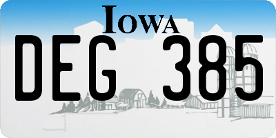 IA license plate DEG385