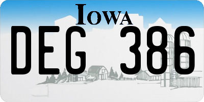 IA license plate DEG386