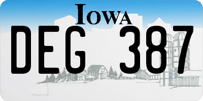 IA license plate DEG387