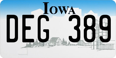 IA license plate DEG389