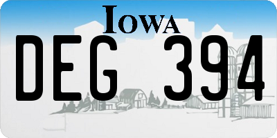 IA license plate DEG394