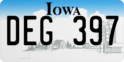 IA license plate DEG397