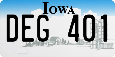 IA license plate DEG401