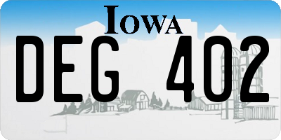 IA license plate DEG402