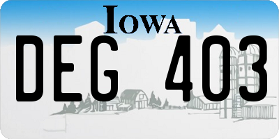 IA license plate DEG403